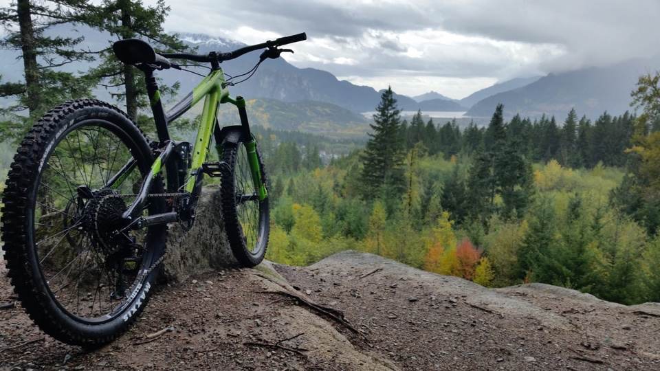 mountain bike on top of ridge